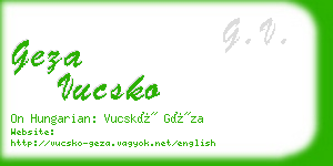 geza vucsko business card