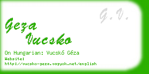 geza vucsko business card